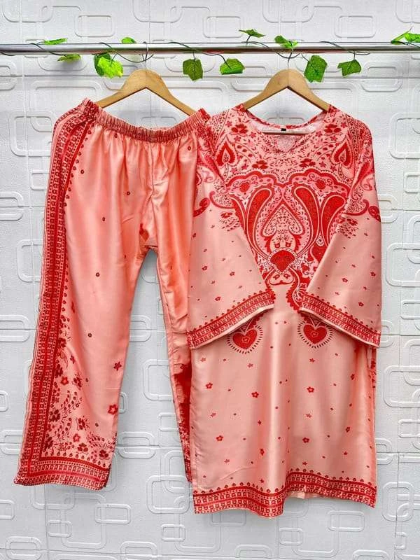 Aasha Designer Aasha Designer Modal Satin Print Readymade Co-ord Set