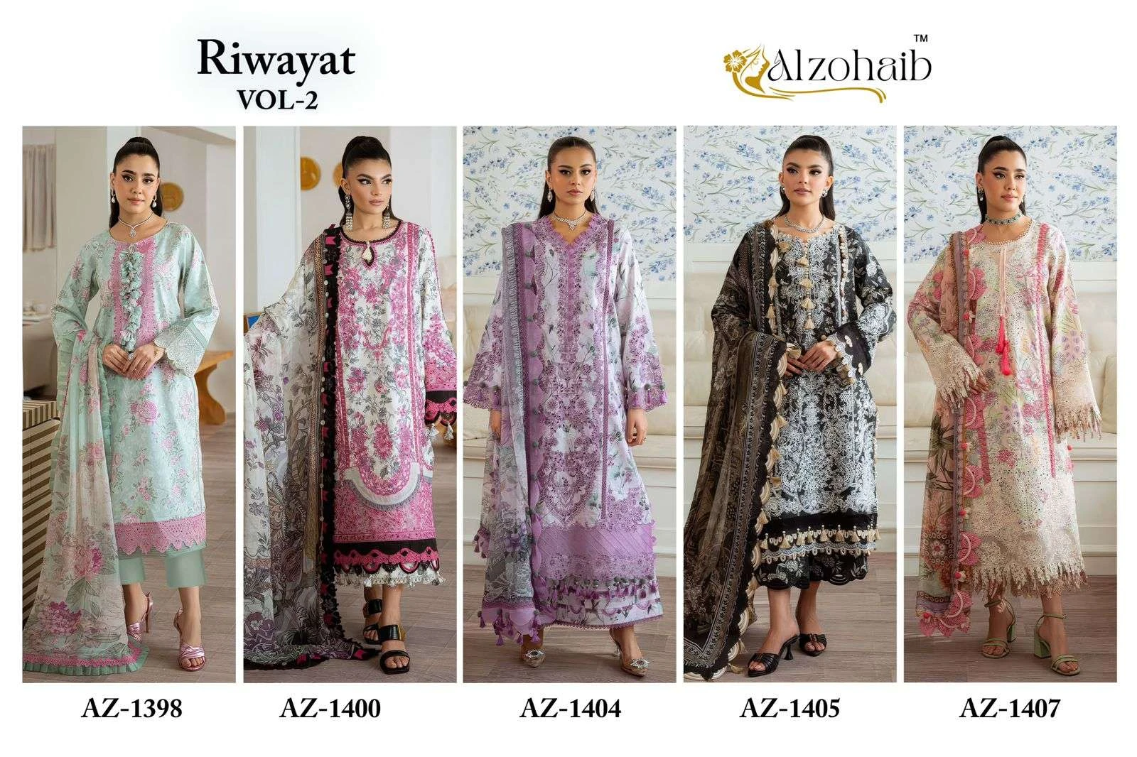 Al Zohaib Design No – 1398-1400-1404-1405-1407