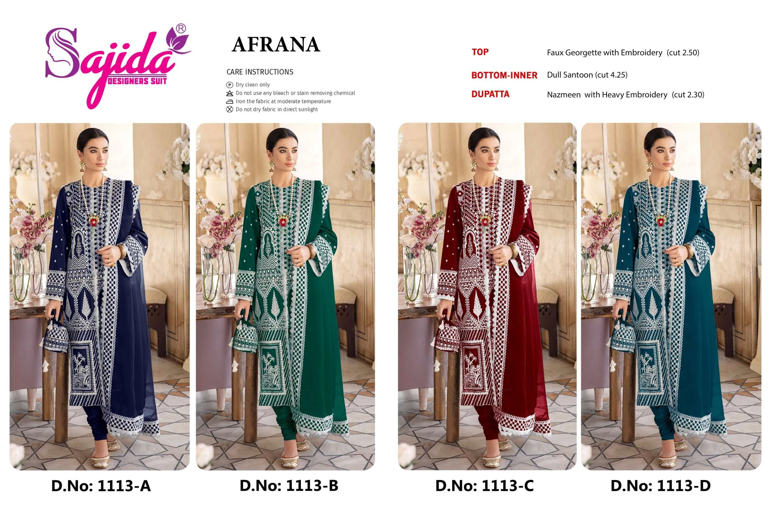 Sajida Designer Design No – 1113 Abcde