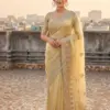 Vt 823 T Premium Fandy Satin Embroidery Saree Collection