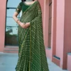 Kashvi Saraswati Dull Moss Brasso with Work Saree Collection