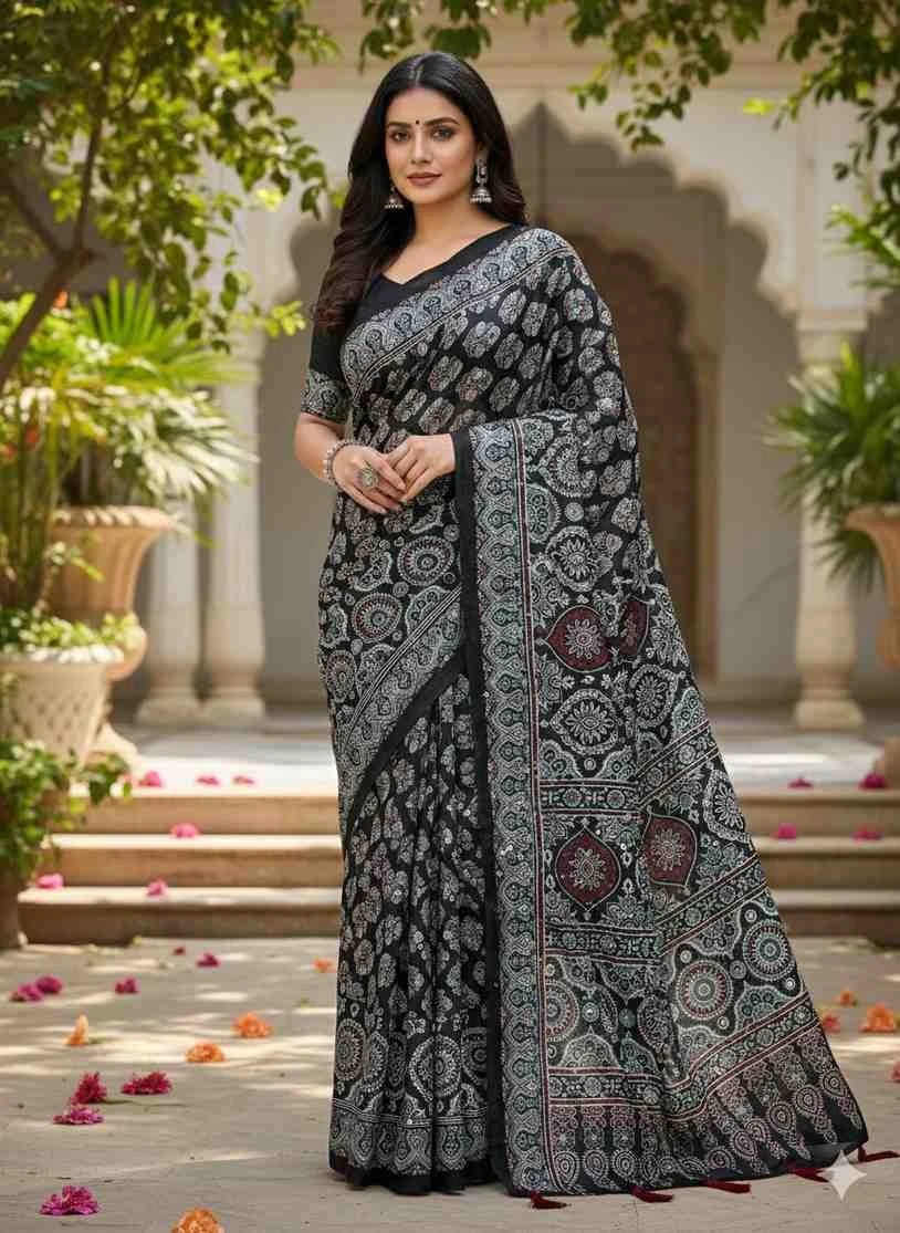 Kc 2087 Soft Crepe Silk Mirror Worked Beautiful Saree Collection
