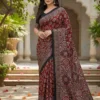 Kc 2087 Soft Crepe Silk Mirror Worked Beautiful Saree Collection