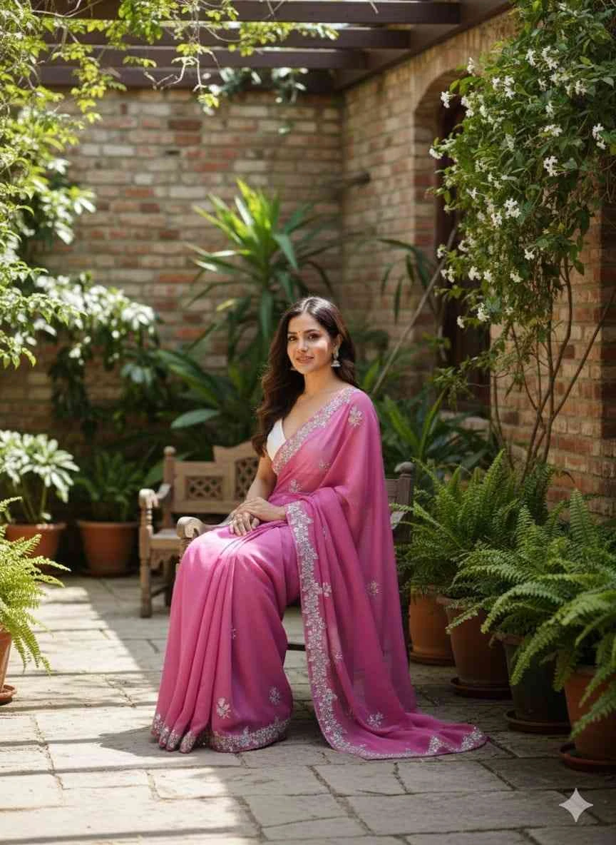 Kc 881 Pixel Crush with Cutdana Worked Party Wear Saree Collection