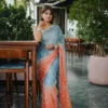 Kc 944 Space Silk Dual Shade Beeds Worked Designer Saree Collection