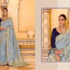 Kimora Rajmahal Banarasi Silk Border Work Festival Wear Saree Collection