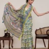 Maahi 216 Linen Printed with Zari Lace Saree Collection