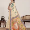 Maahi 216 Linen Printed with Zari Lace Saree Collection