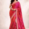 Mahek 215 Chinon Silk Bandhani Codding Stylish Saree Collection
