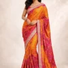 Mahek 215 Chinon Silk Bandhani Codding Stylish Saree Collection