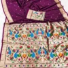 Mb 1180 Paithani Silk Golden Zari Embellished Saree Collection