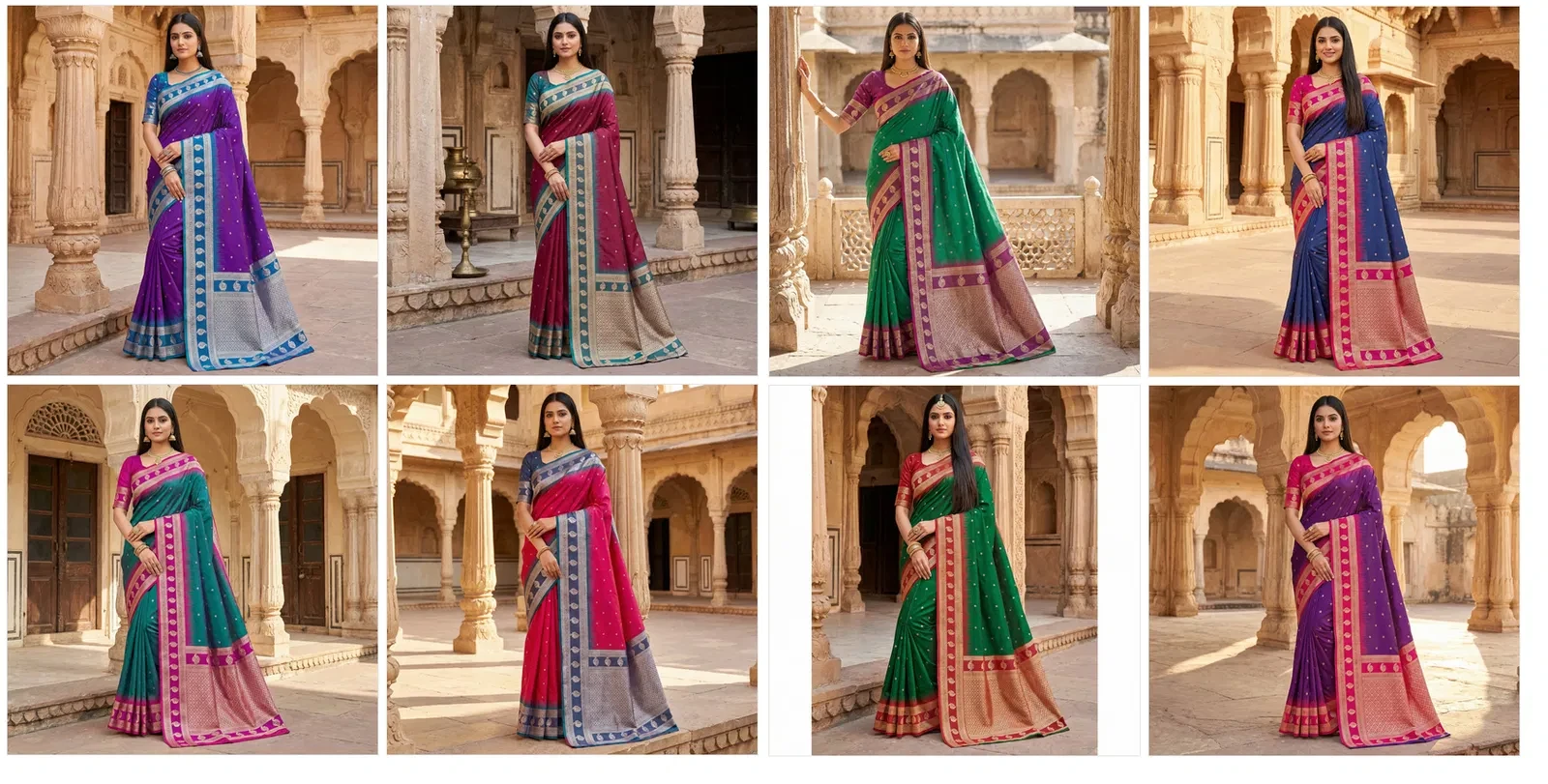 Mb 188 Soft Banarasi Silk Zari Butti Weaving Saree Collection