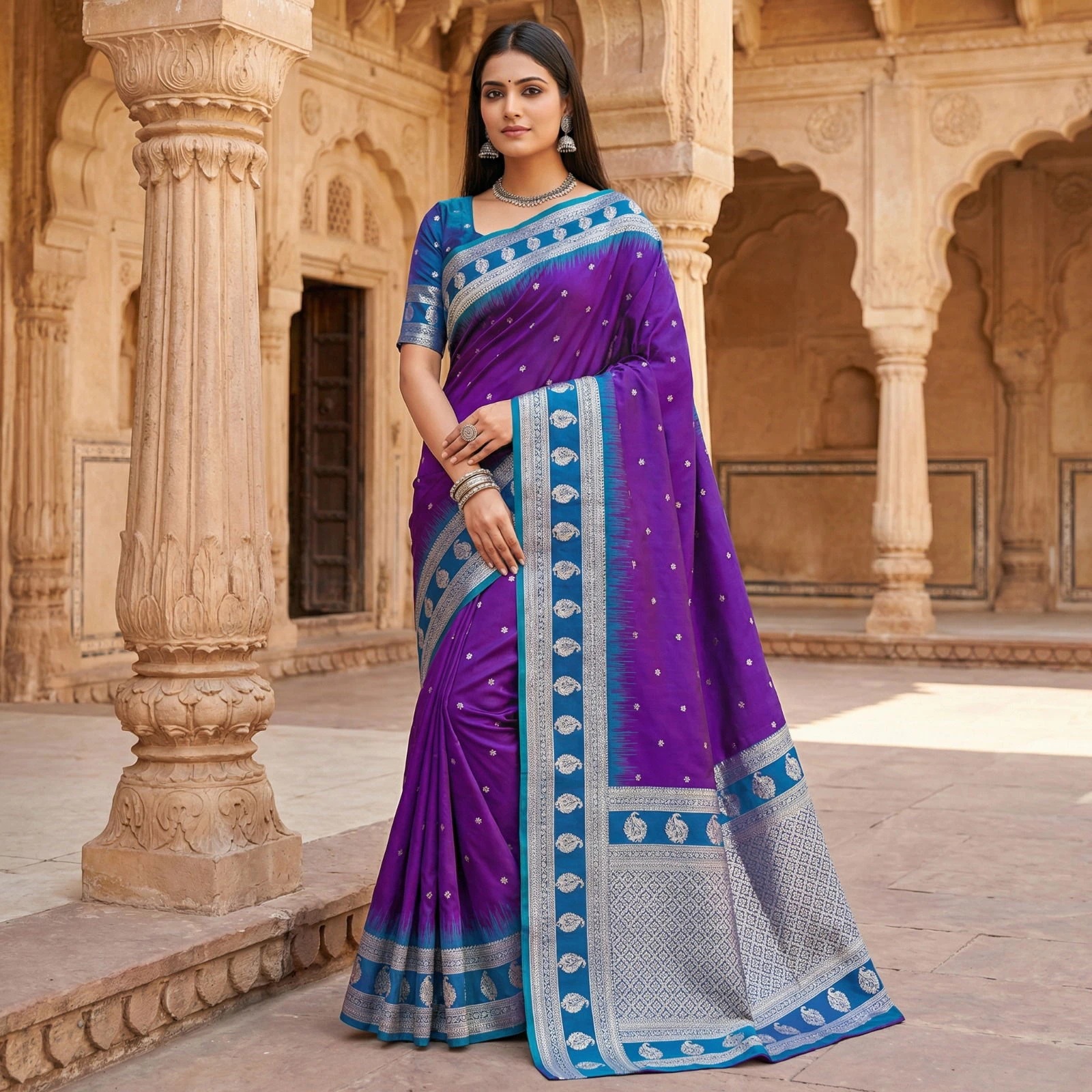 Mb 188 Soft Banarasi Silk Zari Butti Weaving Saree Collection
