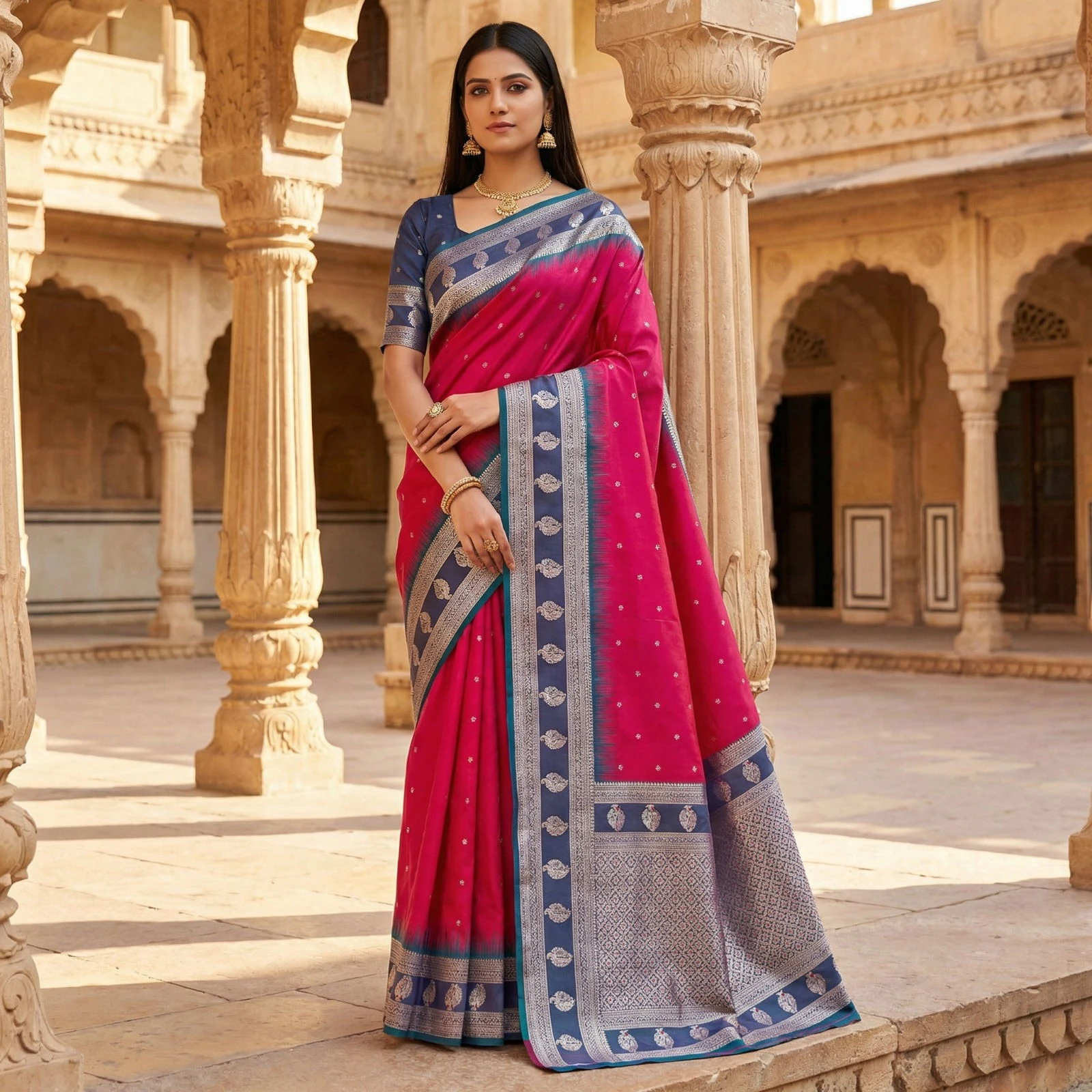 Mb 188 Soft Banarasi Silk Zari Butti Weaving Saree Collection