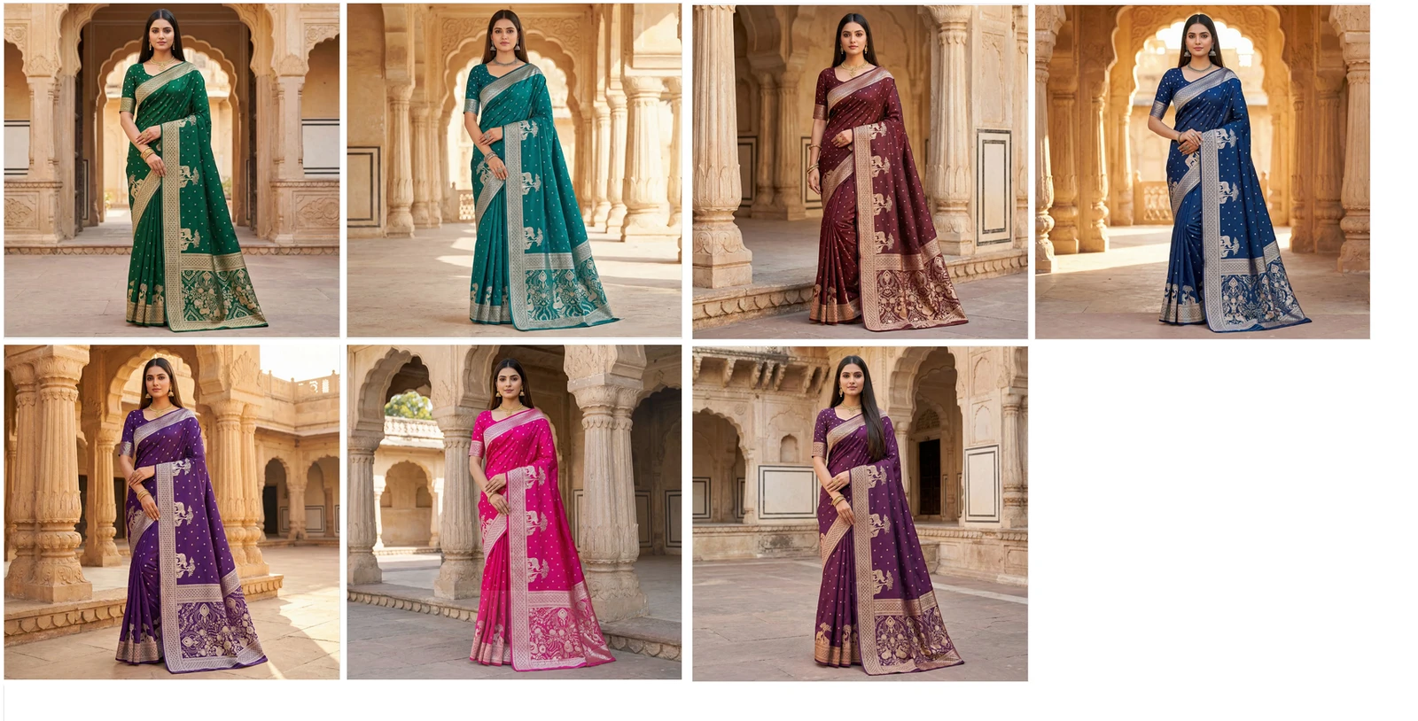 Mb 25 Gajraj Pure Banarasi Silk Zari Motifs Saree Callection