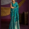 Rajtex Kanthkala Indigo Satin Silk Festival Wear Saree Collection
