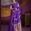 Rajtex Kanthkala Indigo Satin Silk Festival Wear Saree Collection
