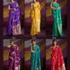 Rajtex Kanthkala Indigo Satin Silk Festival Wear Saree Collection