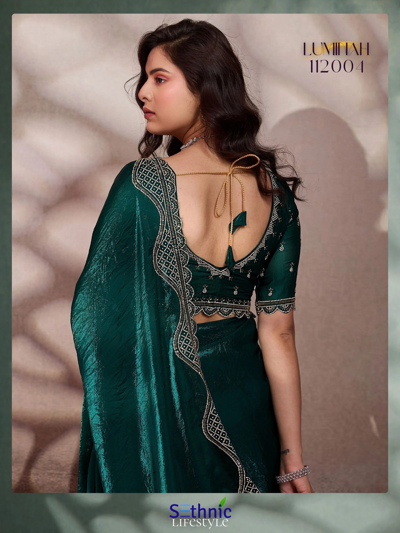 Sethnic Luminah Velvet Satin with Zarkan Border Party Wear Saree Collection
