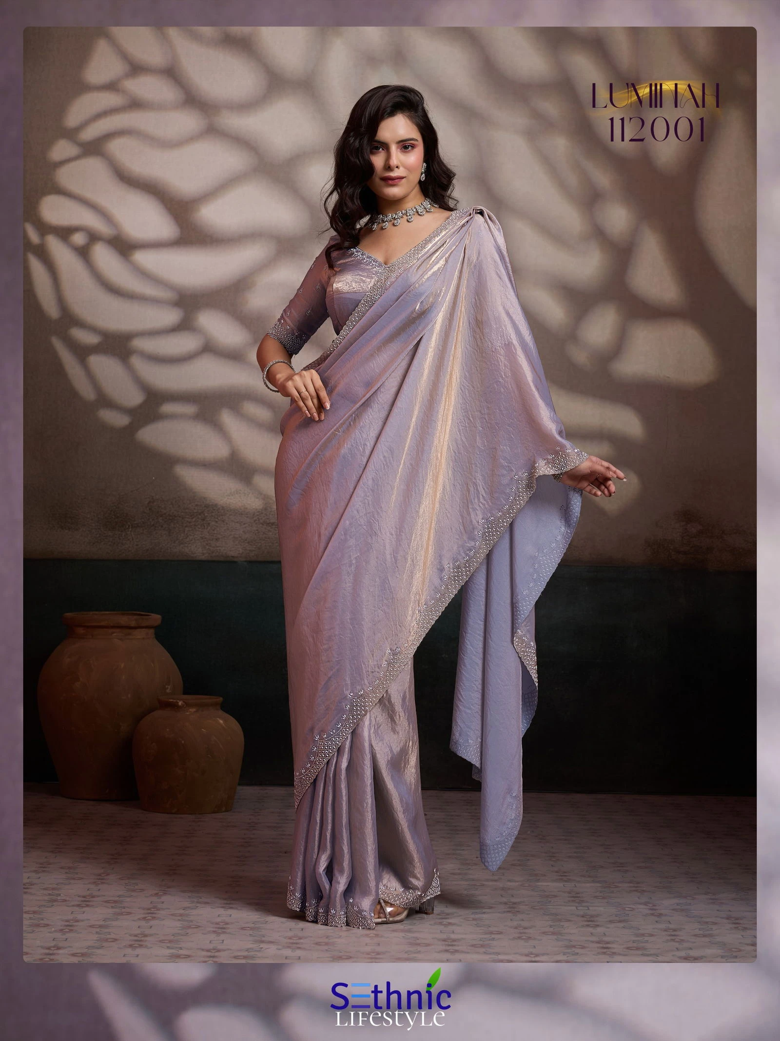 Sethnic Luminah Velvet Satin with Zarkan Border Party Wear Saree Collection