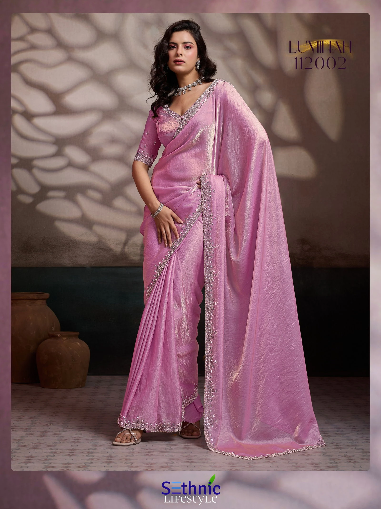Sethnic Luminah Velvet Satin with Zarkan Border Party Wear Saree Collection