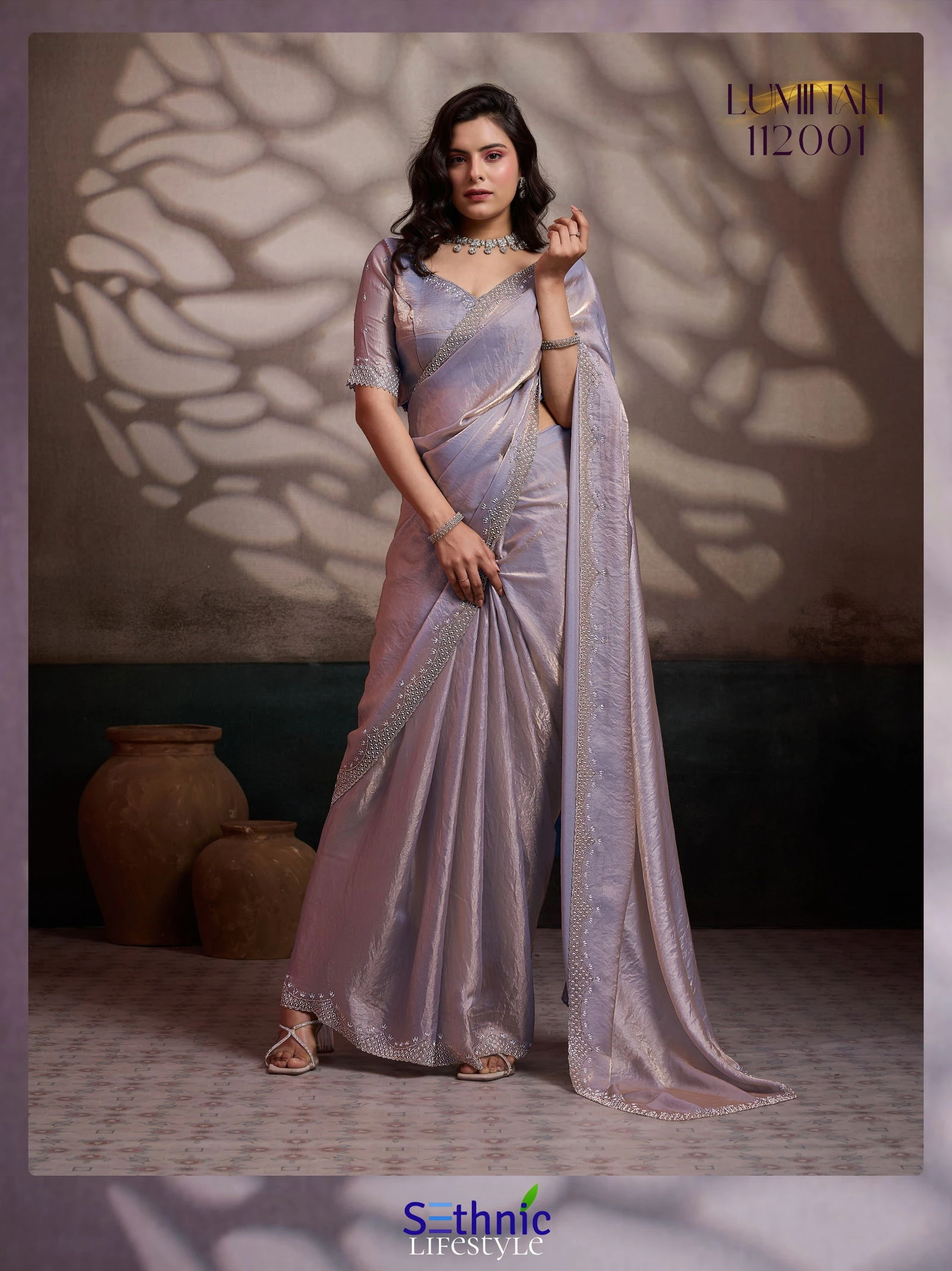 Sethnic Luminah Velvet Satin with Zarkan Border Party Wear Saree Collection