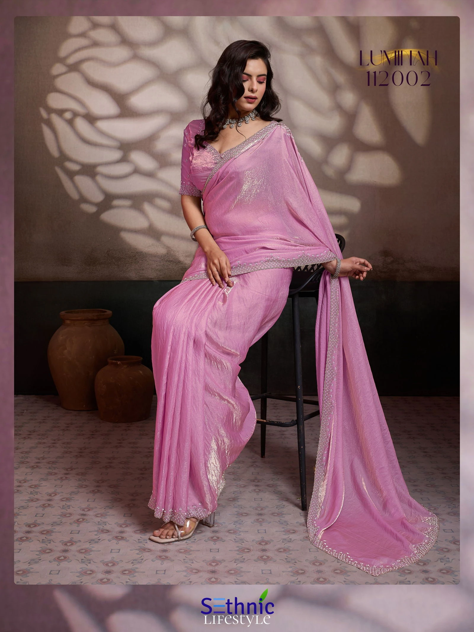 Sethnic Luminah Velvet Satin with Zarkan Border Party Wear Saree Collection