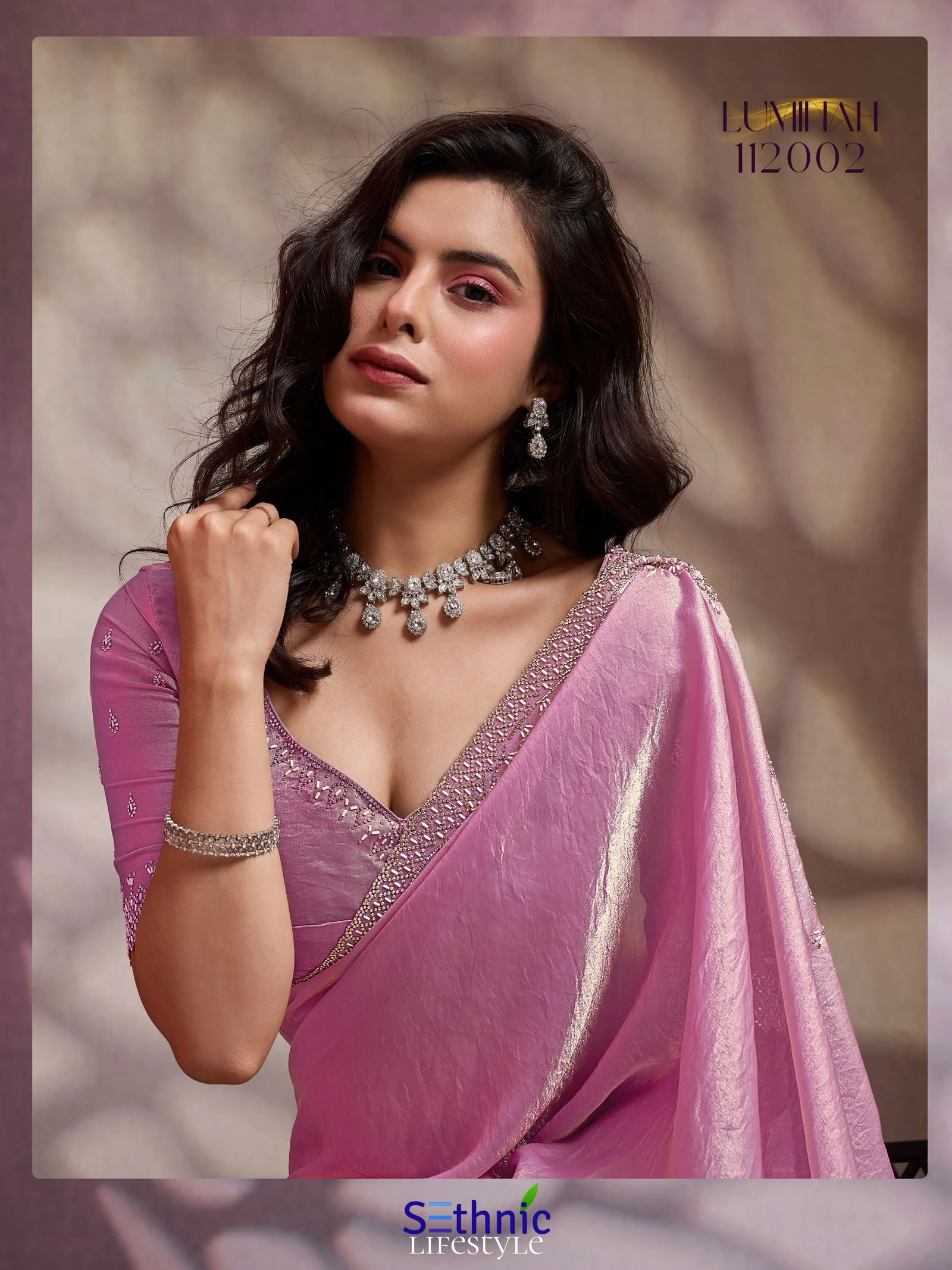 Sethnic Luminah Velvet Satin with Zarkan Border Party Wear Saree Collection