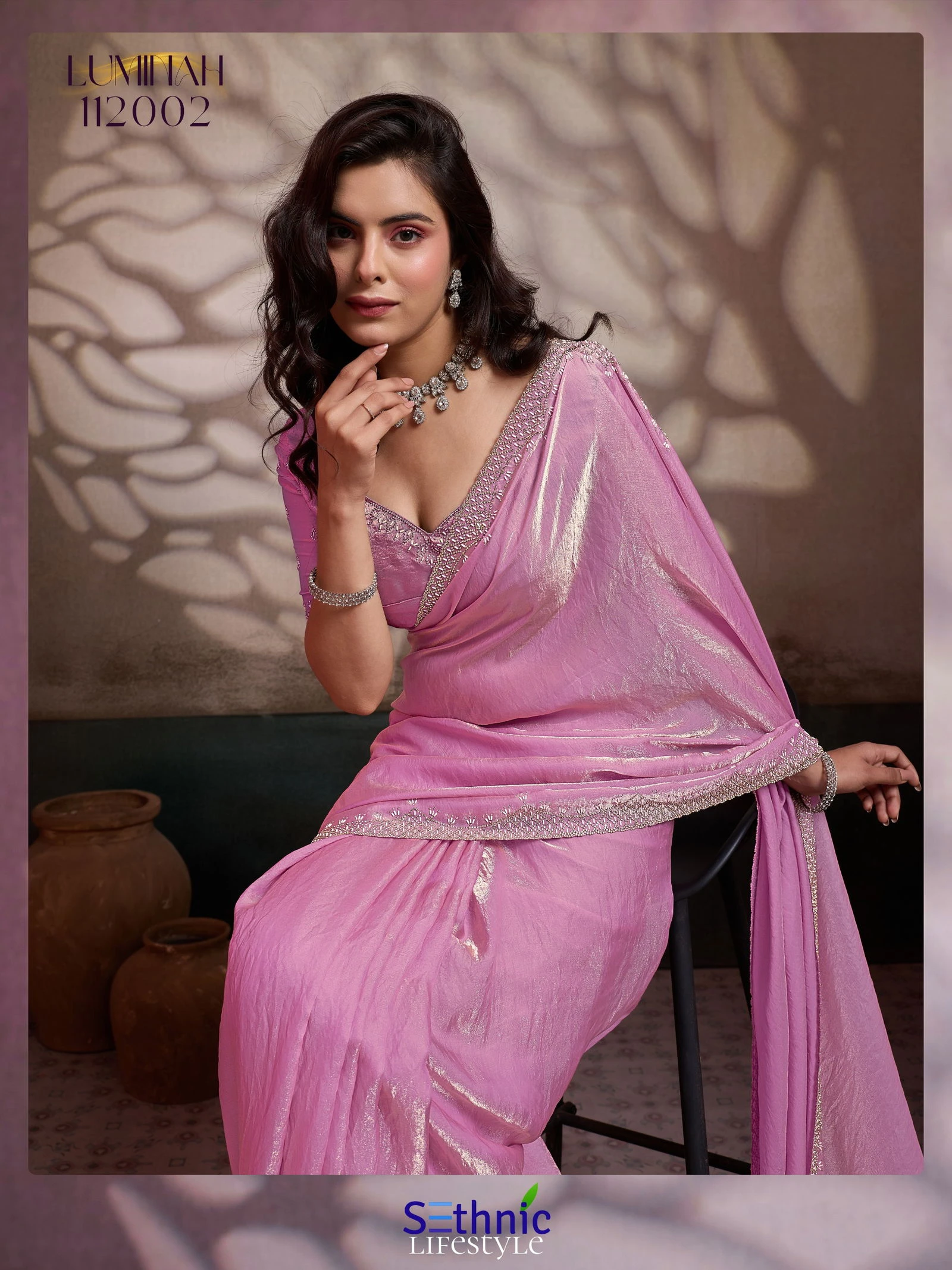 Sethnic Luminah Velvet Satin with Zarkan Border Party Wear Saree Collection