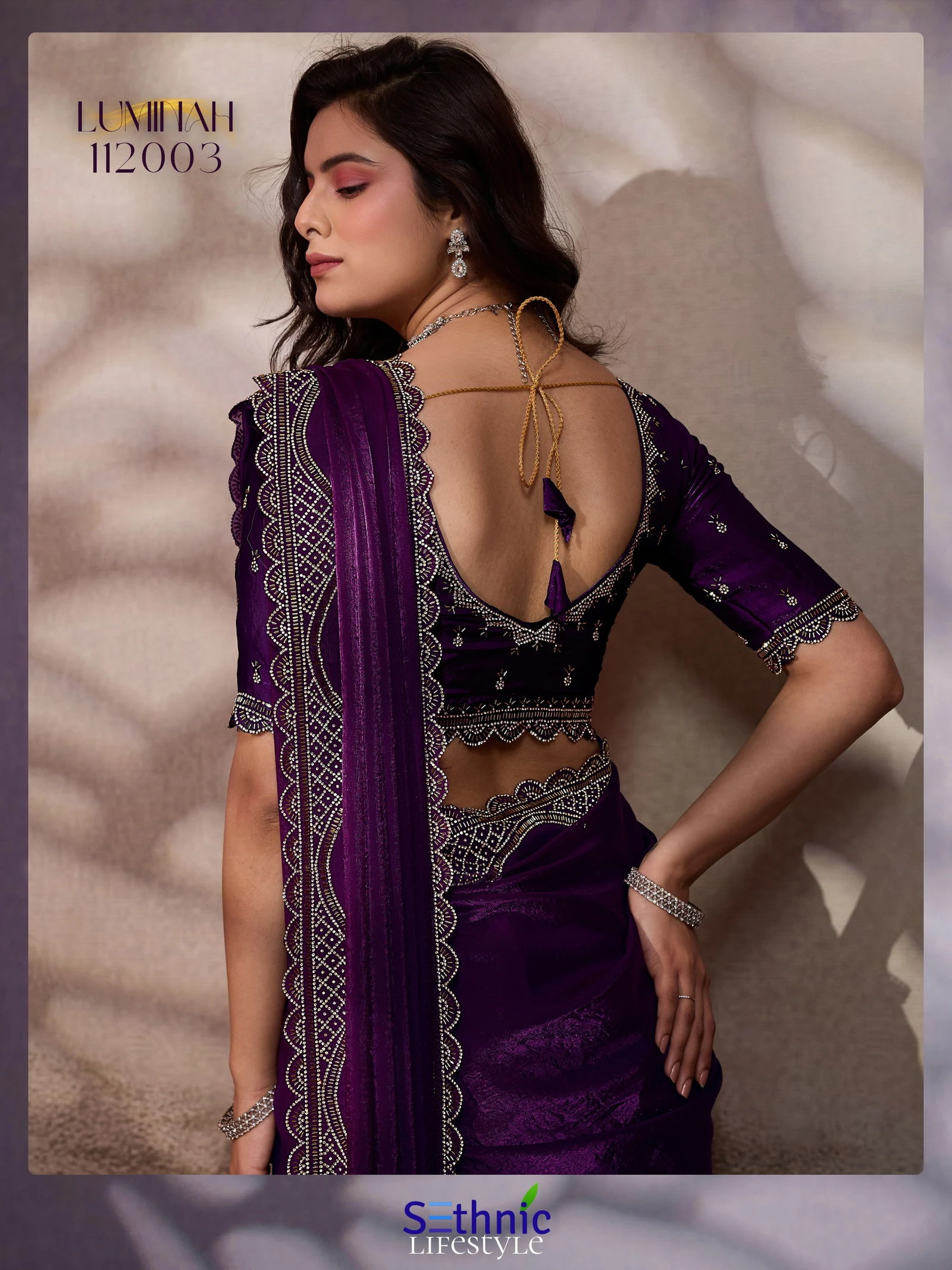 Sethnic Luminah Velvet Satin with Zarkan Border Party Wear Saree Collection