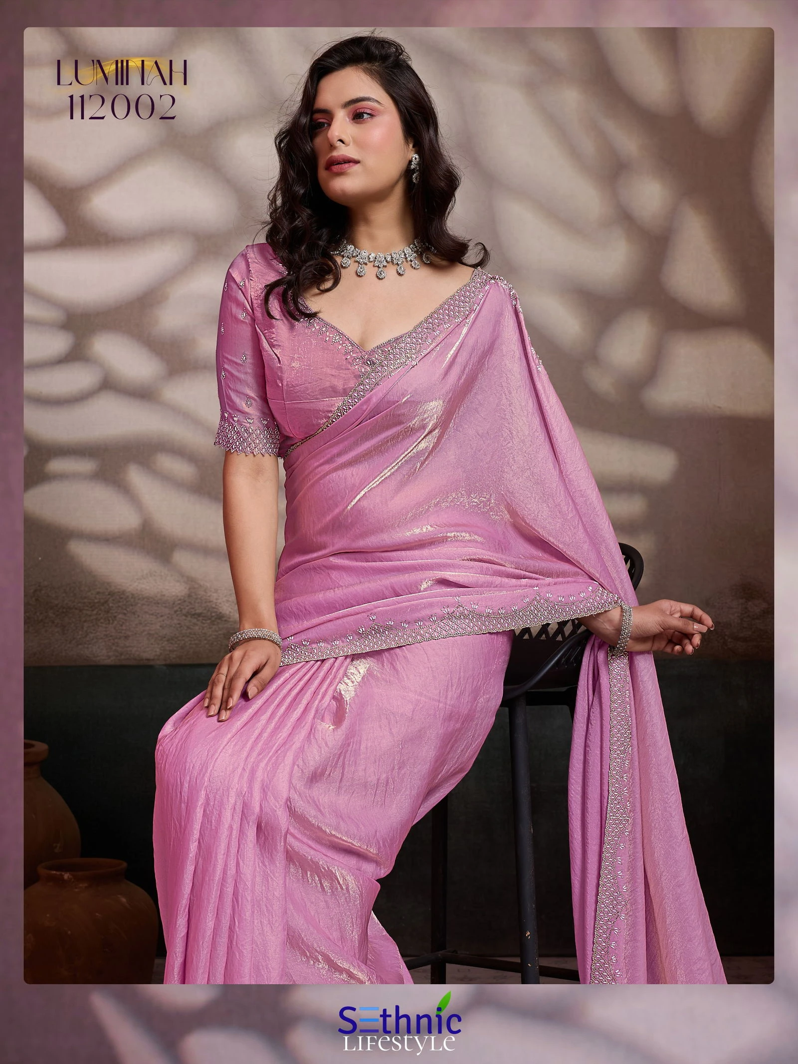 Sethnic Luminah Velvet Satin with Zarkan Border Party Wear Saree Collection