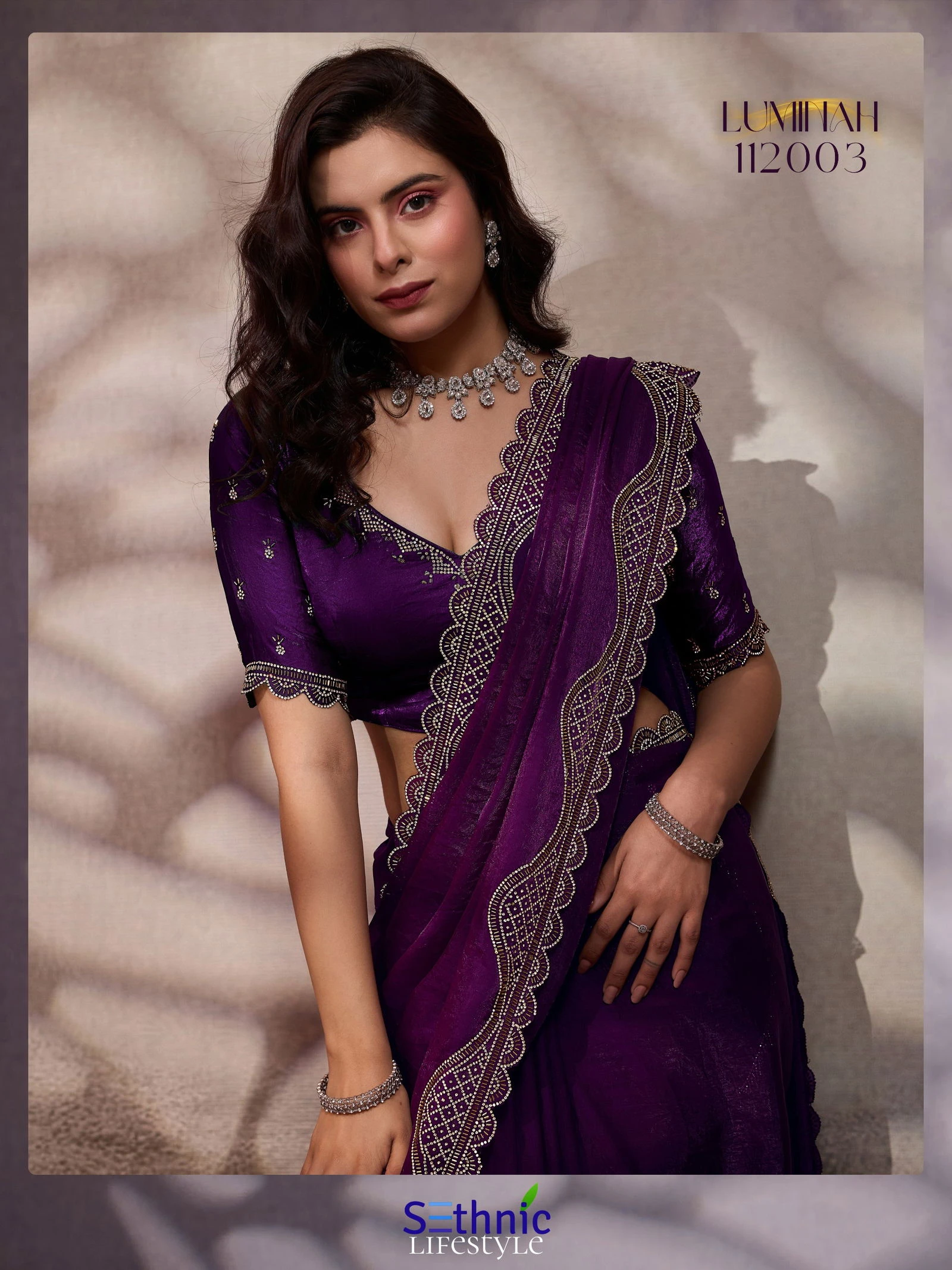 Sethnic Luminah Velvet Satin with Zarkan Border Party Wear Saree Collection