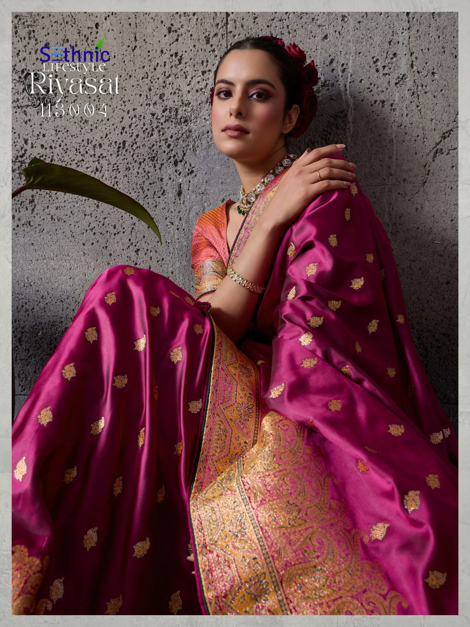 Sethnic Riyasat Makhmal Satin Silk Meenakari Traditional Wear Saree Collection