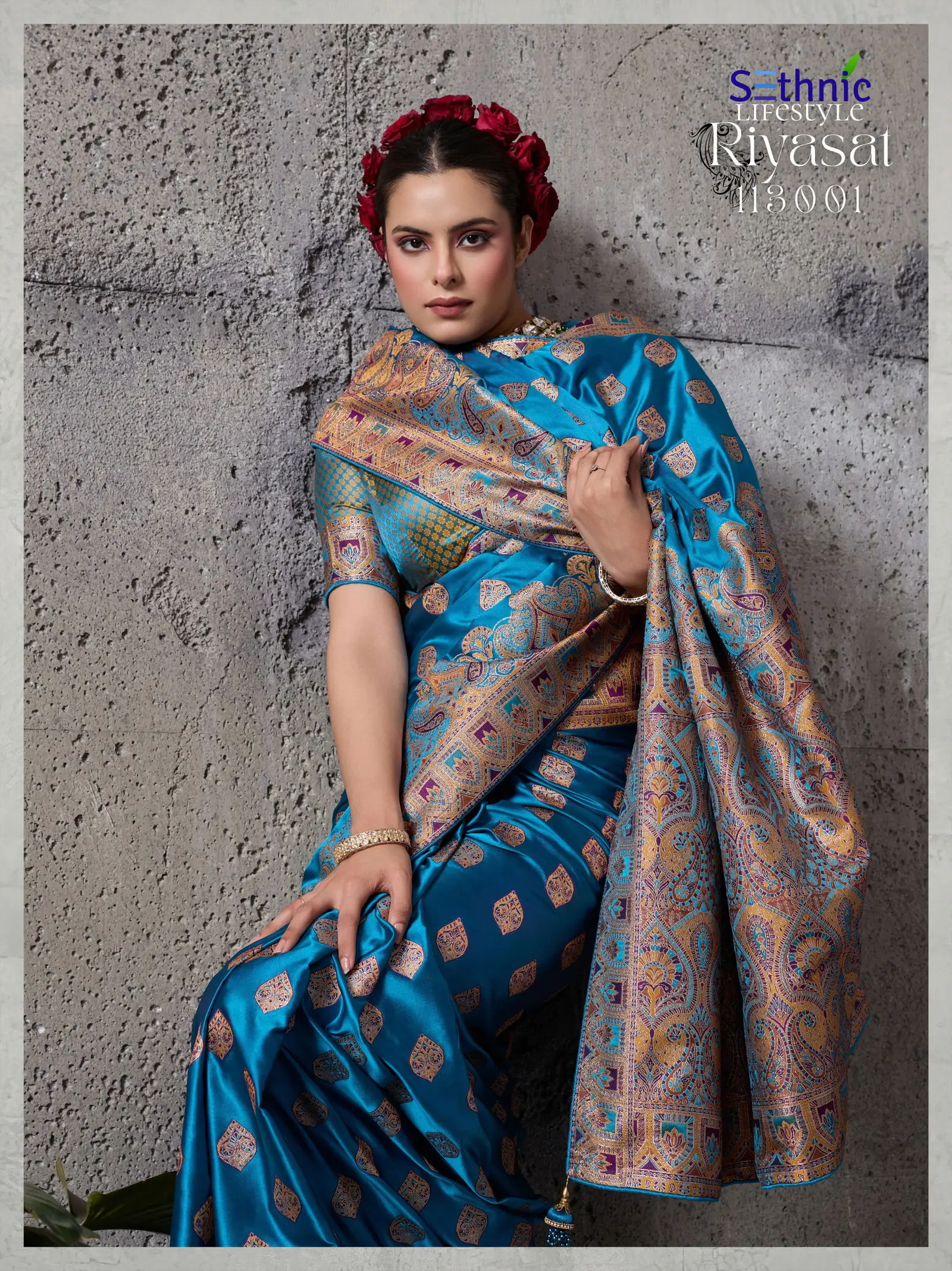 Sethnic Riyasat Makhmal Satin Silk Meenakari Traditional Wear Saree Collection