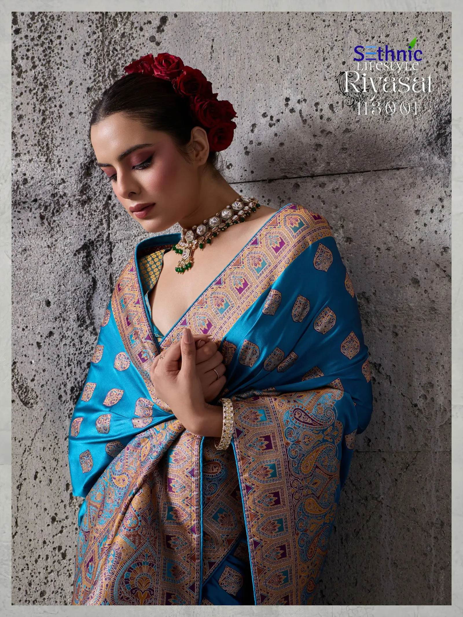 Sethnic Riyasat Makhmal Satin Silk Meenakari Traditional Wear Saree Collection