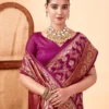 Sm 9017 Gajri Silk Woven Work Saree Collection
