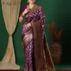 Sm 9017 Gajri Silk Woven Work Saree Collection