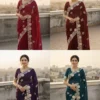 Vt 830 T Vichitra Embroidery Worked Wedding Wear Saree Collection