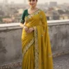 Vt 834 T Soft Vichitra Silk Thread Work Designer Saree Collection