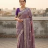 Vt 834 T Soft Vichitra Silk Thread Work Designer Saree Collection