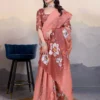Adhya Cotton Linen Aari Bharat Work with Digital Printed Saree Collection