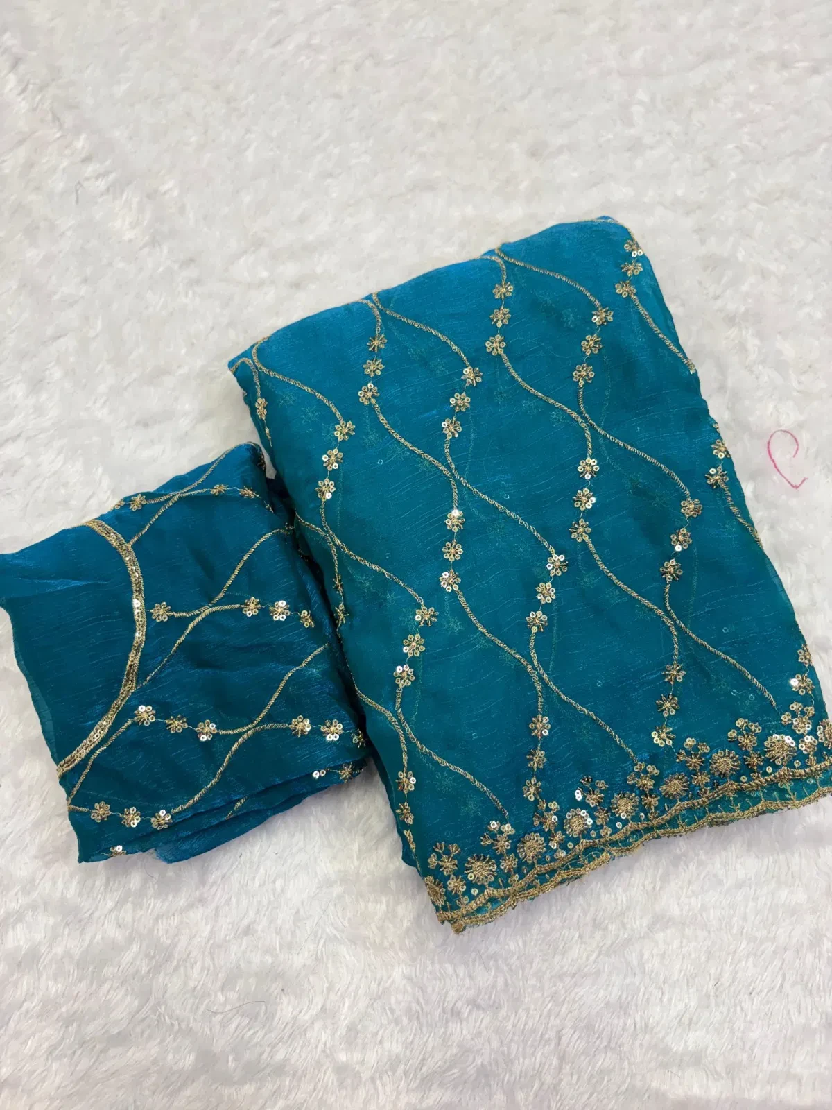 Ah Silver Fendy Chiffon Embroidery Worked Fancy Saree Collection