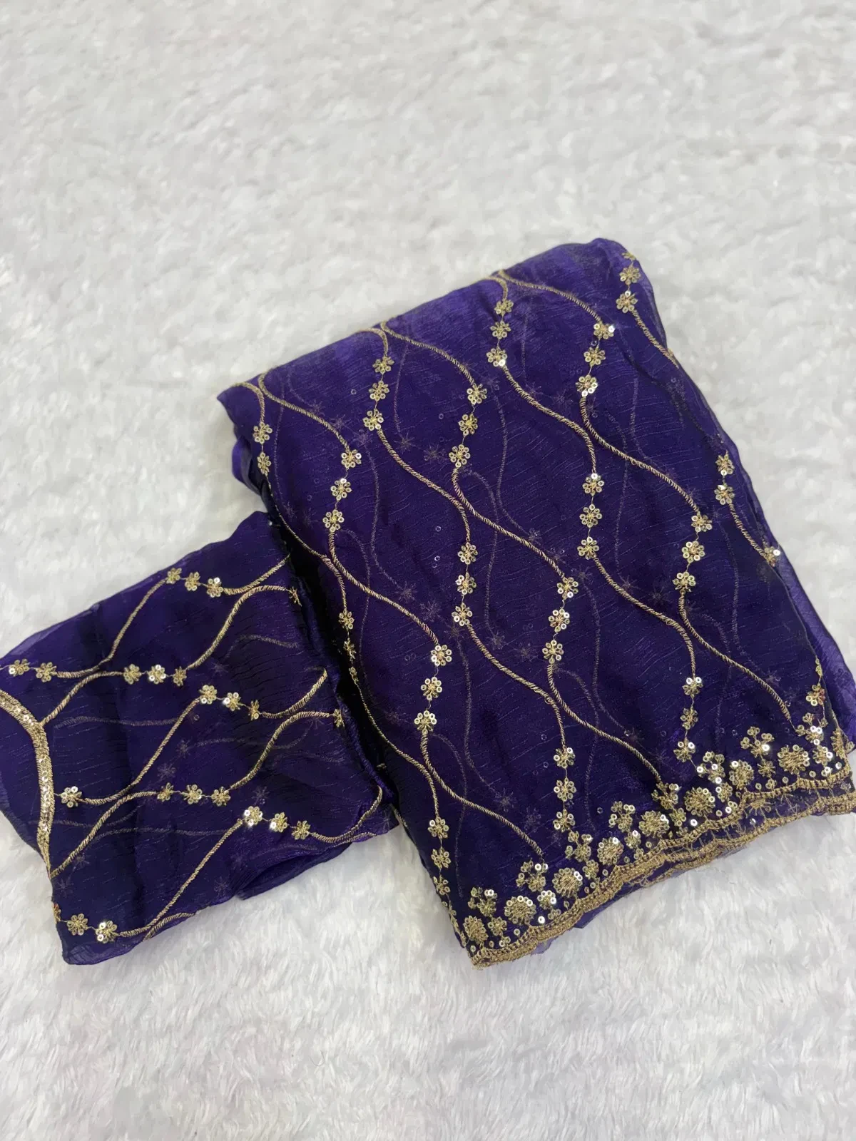 Ah Silver Fendy Chiffon Embroidery Worked Fancy Saree Collection