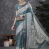 Apple Holland Silk 119 Silk Blend Rust Printed Designer Saree Collection