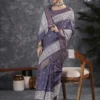 Apple Holland Silk 119 Silk Blend Rust Printed Designer Saree Collection