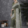 Apple Holland Silk 119 Silk Blend Rust Printed Designer Saree Collection