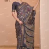 Apple Holland Silk 120 Silk Blend Coffee Brown Printed Fancy Saree Collection