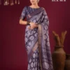 Apple Holland Silk 98 Silk Blend Brown Printed Party Wear Saree Collection