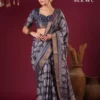 Apple Holland Silk 98 Silk Blend Brown Printed Party Wear Saree Collection