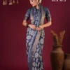 Apple Holland Silk 98 Silk Blend Brown Printed Party Wear Saree Collection